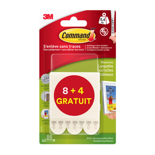 Set of 8 Adhesive Mounting Strips + 4 Free